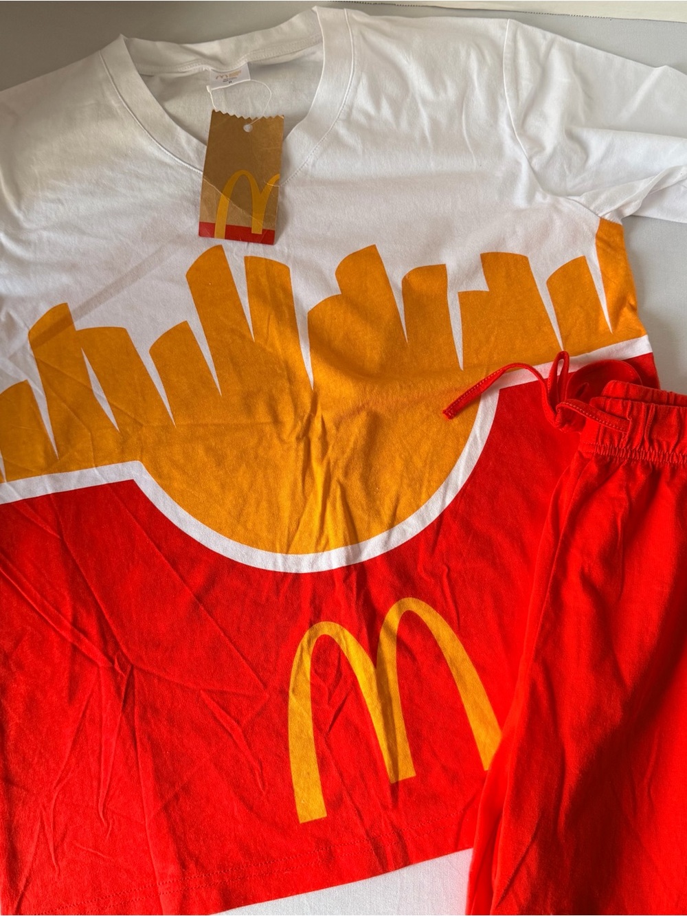 McDonald's White 2pc Fries T‑Shirt with Red Shorts